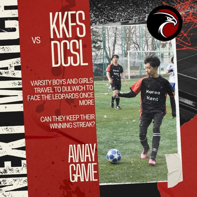 tomorrow our varsity team fight to hold onto their win against DCSL💪🦅⚽️
Merlins travel to Goyang to face off against the Leopards - who will come out on top?
LETS GO MERLINS!!!