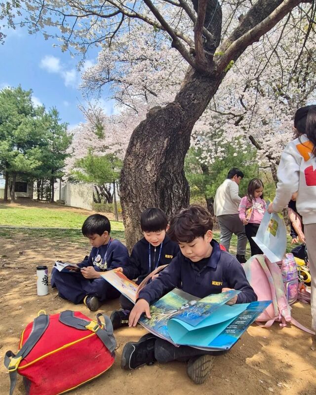 Soaking up the sunshine and cherry blossoms 🌸 Spring has sprung and we’re taking our learning outside to make the most of our beautiful location next to Children’s Grand Park! Merlins are lucky to have wonderful views right on our doorstep🦅🌞🌳